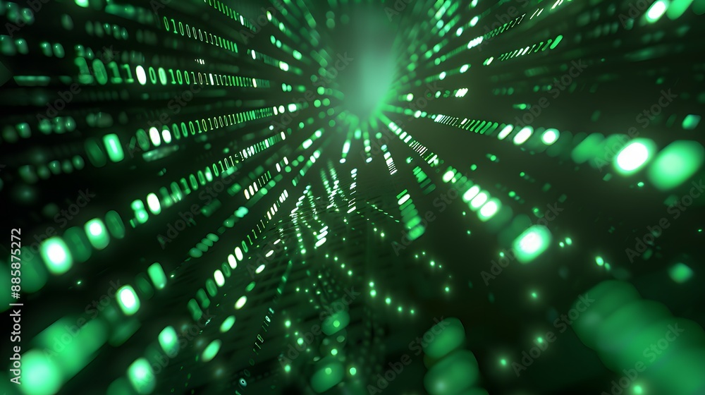 Abstract Green Binary Code Data Visualization Abstract Green Binary Code Data Visualization