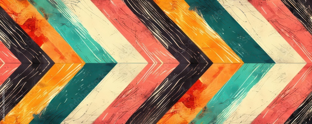 Fototapeta premium Chevron texture, zigzag pattern, flat design illustration