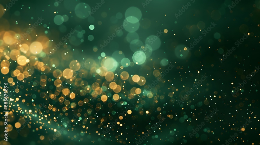 Abstract Green and Gold Glitter Bokeh Background Abstract Green and Gold Glitter Bokeh Background