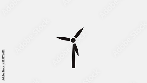 white wind turbine isolated background,
white modern ecological wind mills on green screen, 
windmill or wind turebine electrical generator,
3d animation of wind power plant rotation. photo