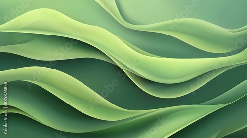 Abstract Green Wavy Background Illustration