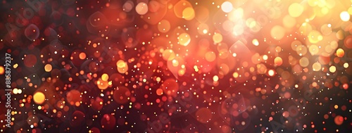 Abstract Red Gold Bokeh Lights Background