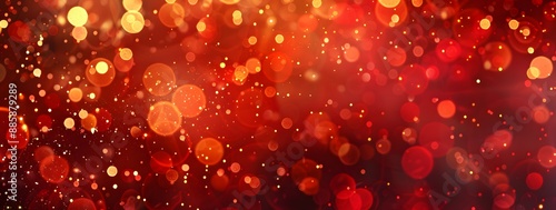 Abstract Red Gold Bokeh Lights Valentine's Day