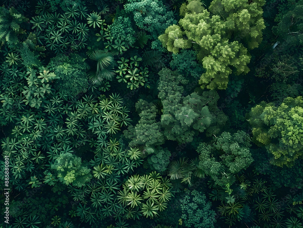 Aerial View Dense Forest Canopy Lush Greenery Aerial View Dense Forest Canopy Lush Greenery
