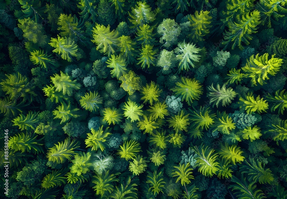 Aerial View of Lush Pine Forest in Spring Aerial View of Lush Pine Forest in Spring