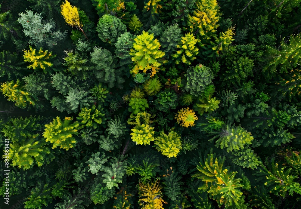 Aerial View of Lush Green Pine Forest Aerial View of Lush Green Pine Forest