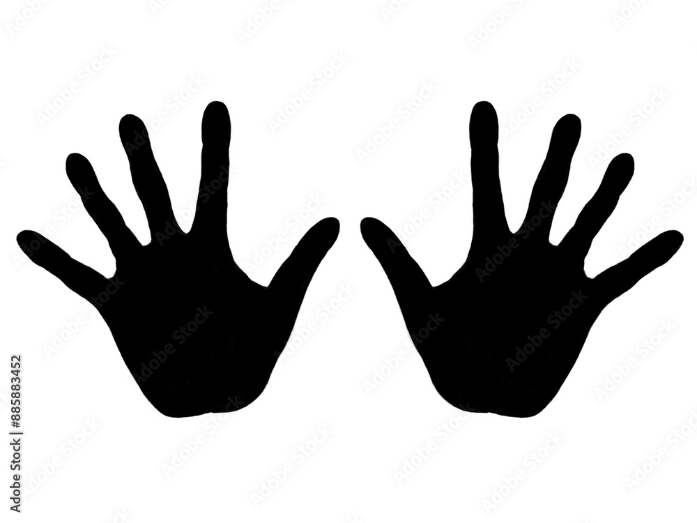 Obraz premium 手のひら（両手）シルエット