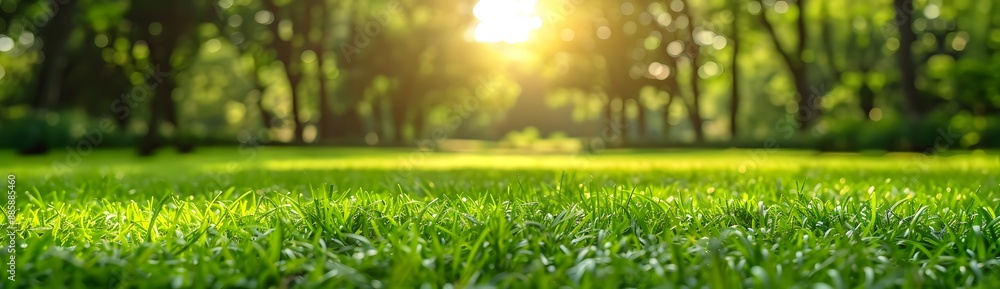 Naklejka premium Sunny Day Blurred Grass Background