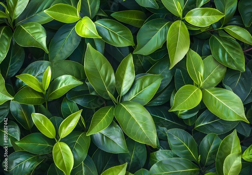 Lush Green Tea Tree Leaves Background