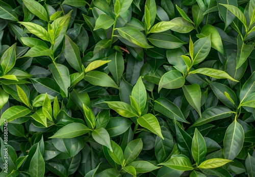 Lush Green Tea Tree Leaves Background