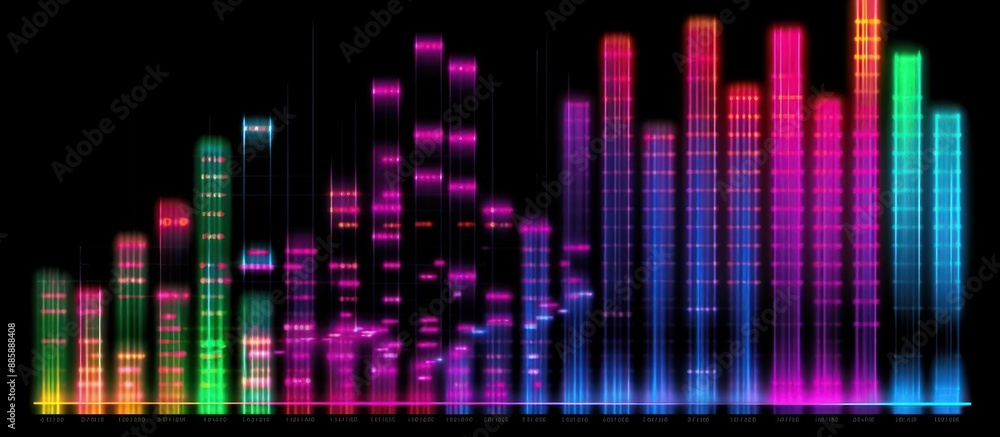 Colorful Neon Light Bars on a Black Background Colorful Neon Light Bars on a Black Background