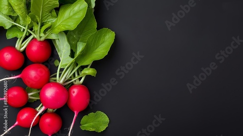 A photo of a bunch of fresh radishes  photo