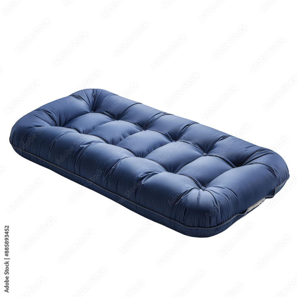 Obraz premium Blue Air Mattress Isolated on Black