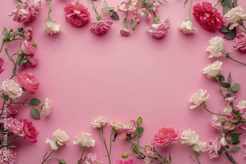 custom made wallpaper toronto digitalLuscious floral blossoms artfully arranged in a rectangular frame shape on a vibrant backdrop, providing a captivating setting with ample space for customization and creative expression.