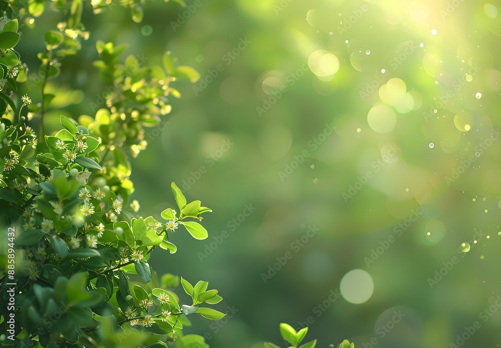Bokeh Green Nature Background with Sunlit Leaves Bokeh Green Nature Background with Sunlit Leaves
