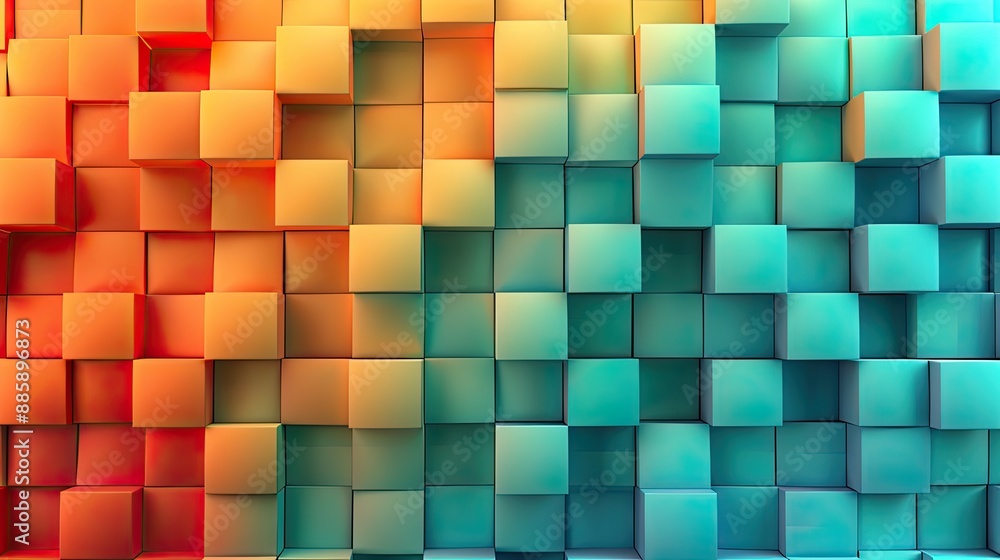 Orange and blue cubes create a unique pattern. This abstract background photo is perfect for design projects needing a vibrant and modern feel. Orange and blue cubes create a unique pattern. This abstract background photo is perfect for design projects needing a vibrant and modern feel.