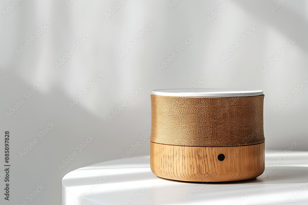 Bluetooth speaker isolated on white background. 3D rendering. Bluetooth speaker isolated on white background. 3D rendering.