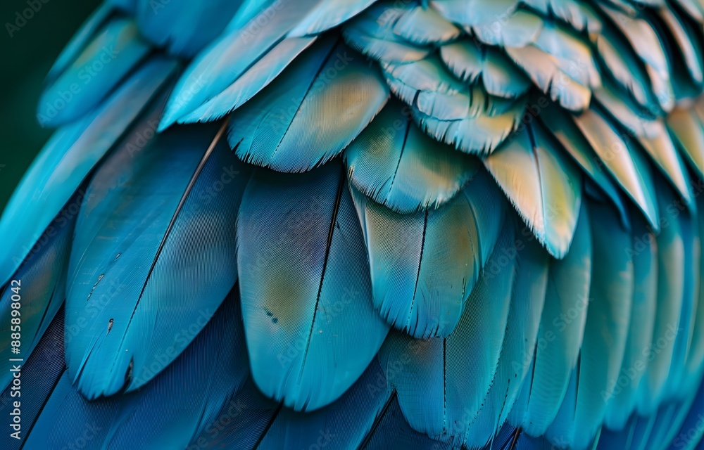 Fototapeta premium Intricate Blue Macaw Feathers Close-Up