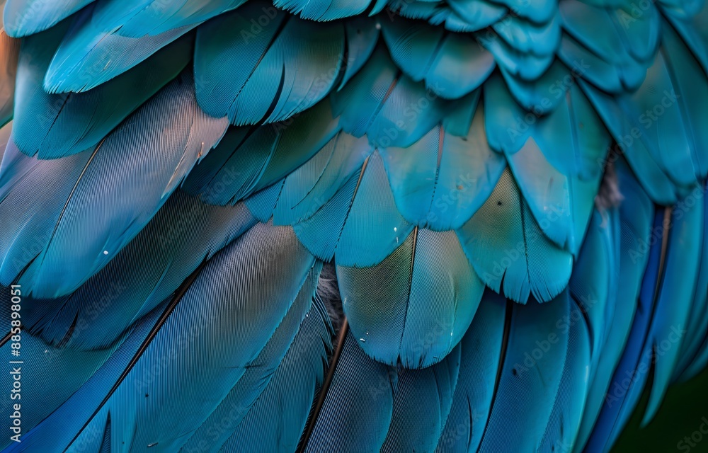 Blue and Teal Macaw Feathers Close-Up Blue and Teal Macaw Feathers Close-Up