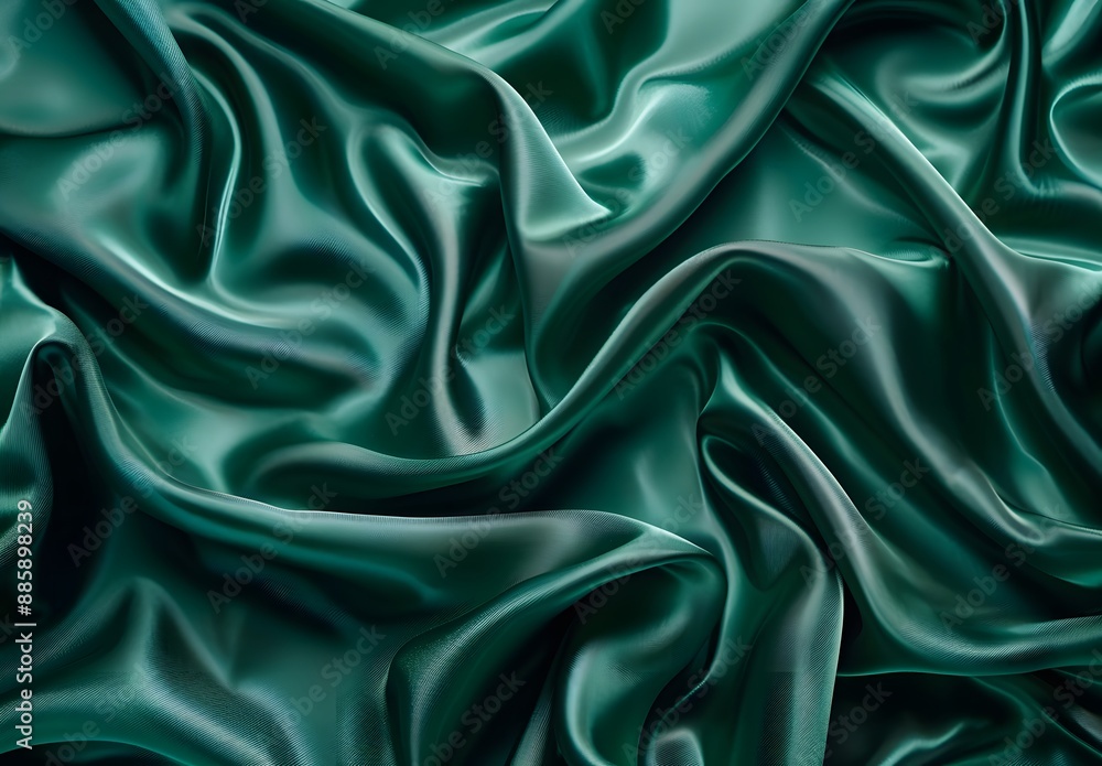 Obraz premium Abstract Green Silk Satin Fabric Background
