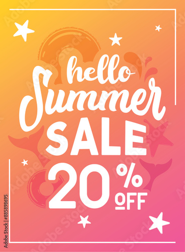 Summer sale poster Special offer Vector illustration