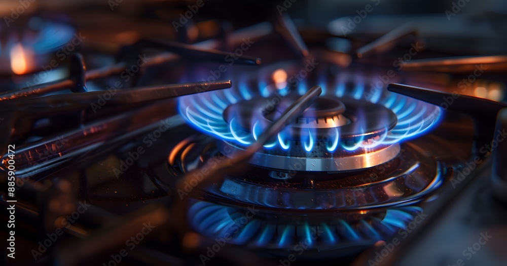 Close Up of Blue Gas Stove Flame Close Up of Blue Gas Stove Flame