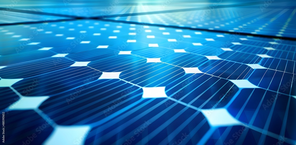 Obraz premium Close-Up Blue Solar Panel Abstract Texture