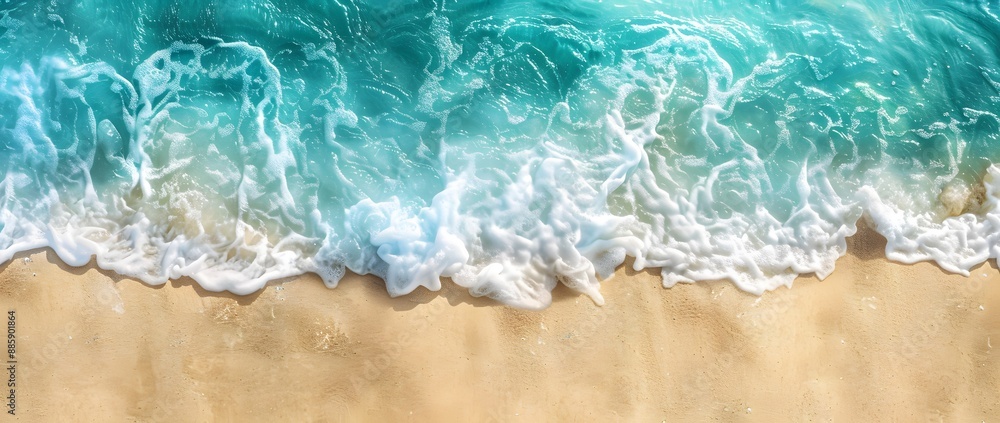 Turquoise Water Waves Crashing On Sandy Beach Turquoise Water Waves Crashing On Sandy Beach