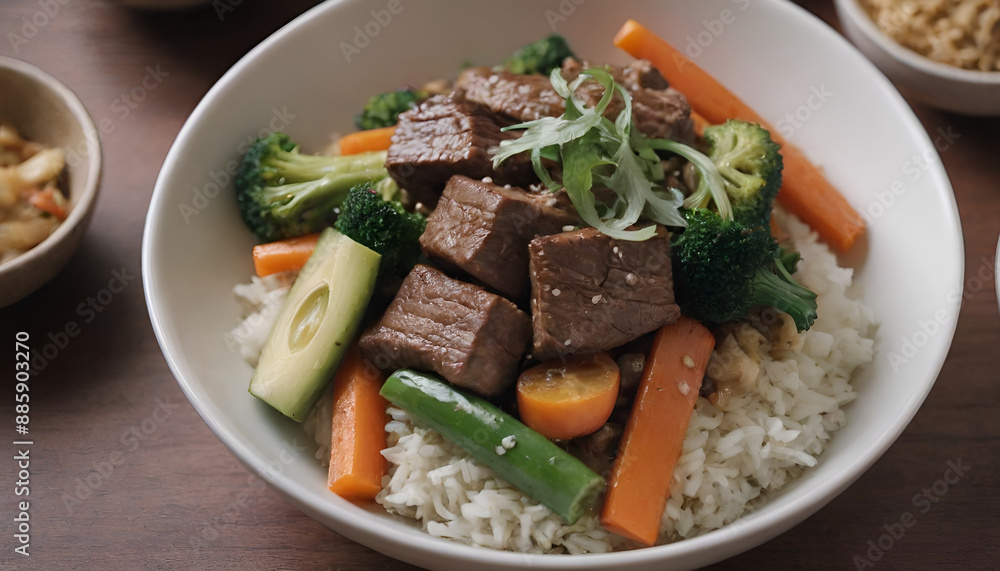 beef and vegetable stir fry with rice beef and vegetable stir fry with rice