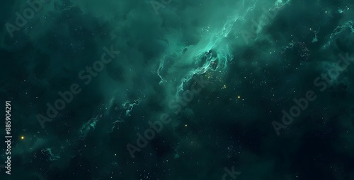 Wallpaper Mural Dark Green Galaxy Nebula with Stars Torontodigital.ca