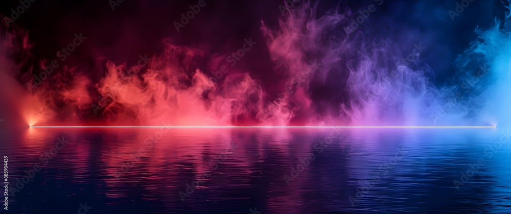 Neon Lights Reflecting on Water Surface Neon Lights Reflecting on Water Surface