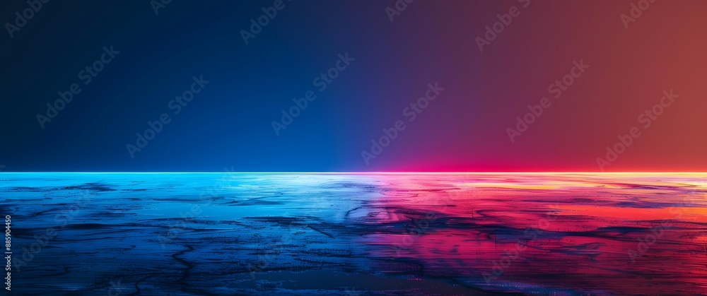 Neon Glow Landscape with Blue and Red Gradient Neon Glow Landscape with Blue and Red Gradient