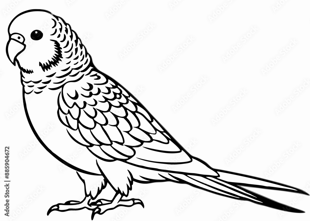 Line art of Budgerigar vector Line art of Budgerigar vector