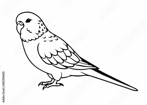 Line art of Budgerigar vector 