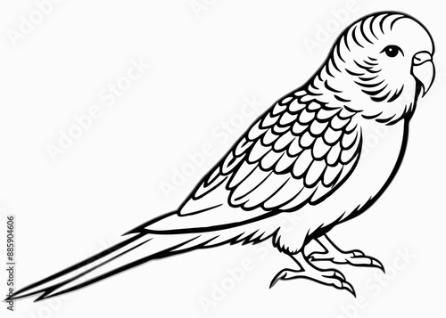 Line art of Budgerigar vector 