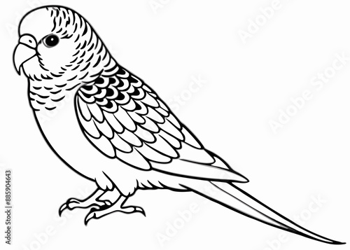 Line art of Budgerigar vector 