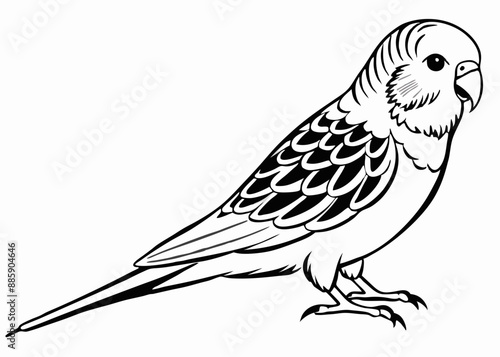 Line art of Budgerigar vector 