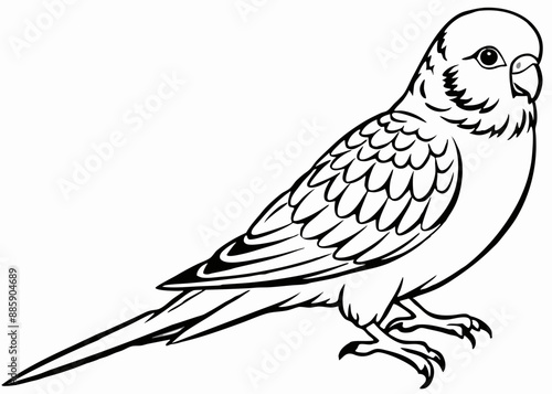 Line art of Budgerigar vector 