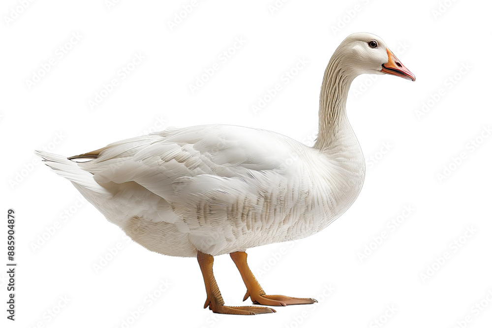 Elegant White Goose on Black Background Elegant White Goose on Black Background