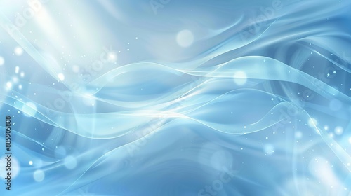  Soft Blue Abstract Background with Gentle Sunlight and Light Blue Sky Featuring White Clouds, Perfect for Design, Banner, or Wallpaper Templates 