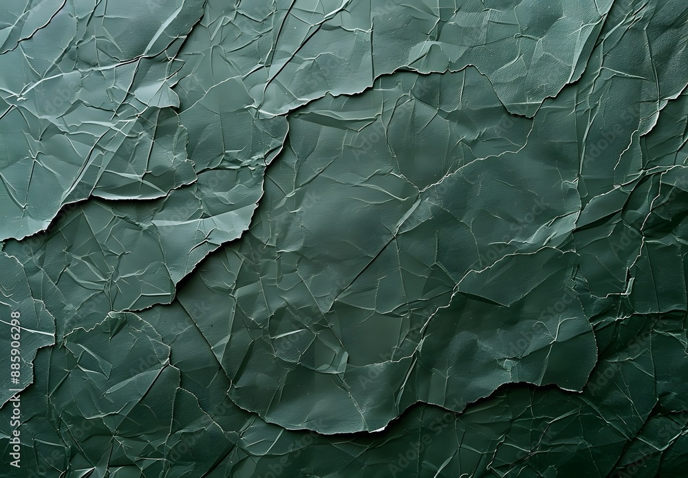 Dark Green Crumpled Paper Texture Background Dark Green Crumpled Paper Texture Background
