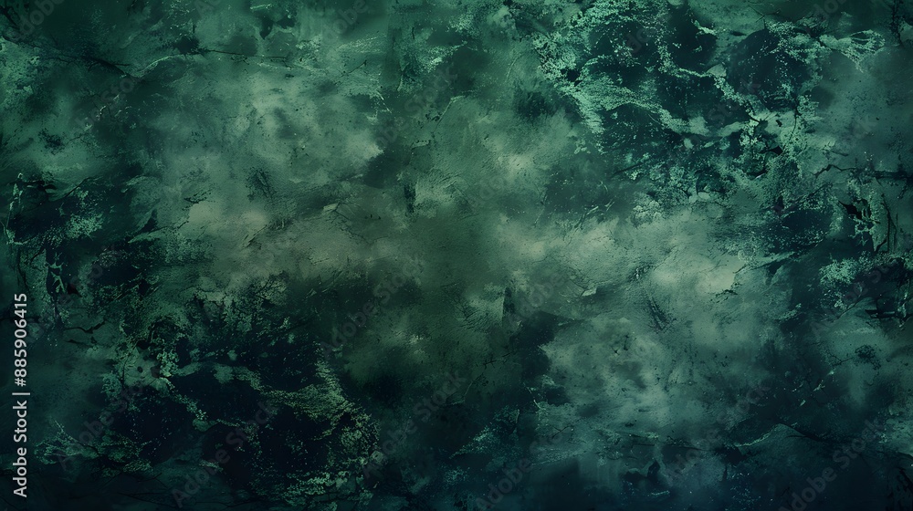 Fototapeta premium Dark Green Grunge Texture, Fantasy Background