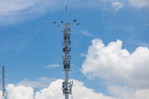 Outdoor mobile communication 5G signal base station tower photo