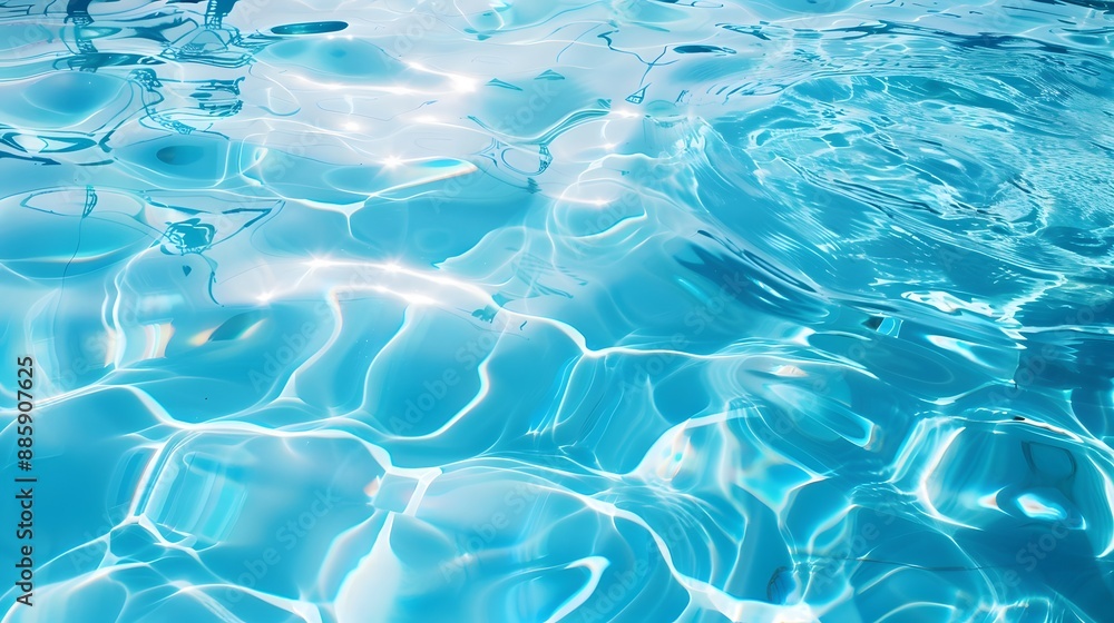 Pool water background, blue ripple water with sunlight reflection pattern. Pool water background, blue ripple water with sunlight reflection pattern.