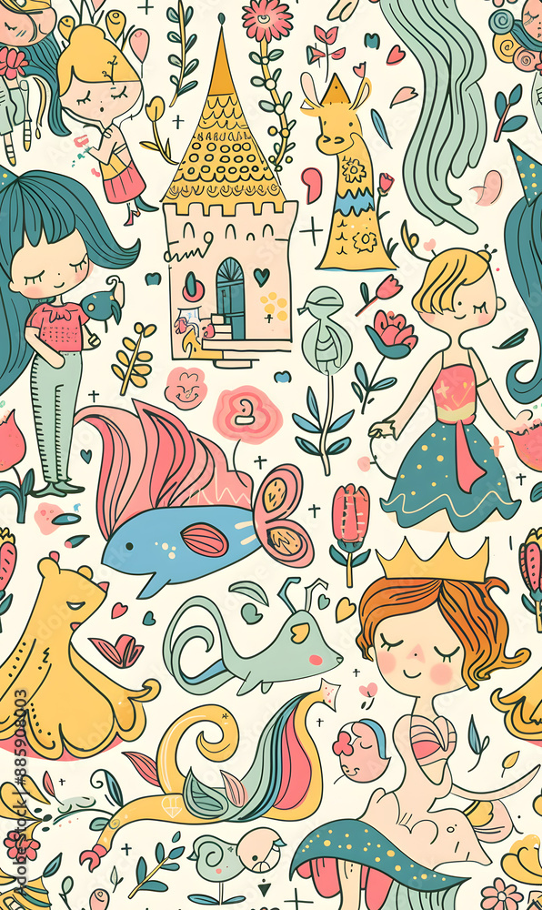 cartoon 2d illustrator doodle pattern, cute pattern in graphic seamless pattern cartoon 2d illustrator doodle pattern, cute pattern in graphic seamless pattern