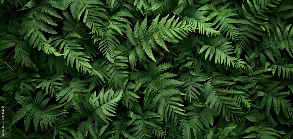 Dark Green Ferns Jungle Top View Photography Dark Green Ferns Jungle Top View Photography
