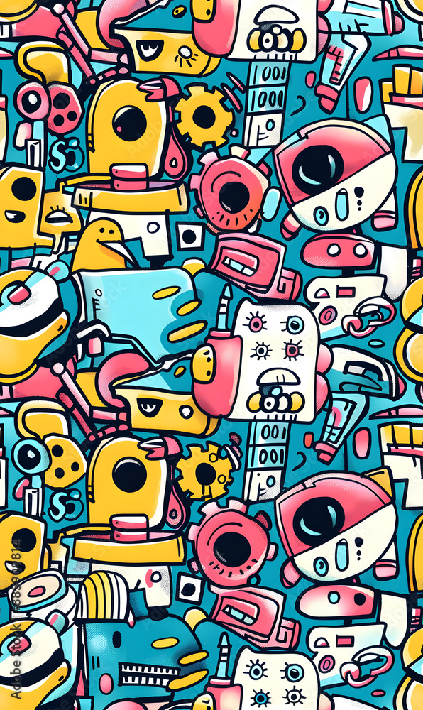cartoon 2d illustrator doodle pattern, cute pattern in graphic seamless pattern cartoon 2d illustrator doodle pattern, cute pattern in graphic seamless pattern