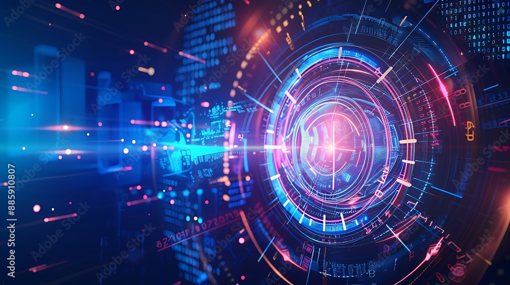 Abstract futuristic technology background with digital number timer concept and countdown Abstract futuristic technology background with digital number timer concept and countdown