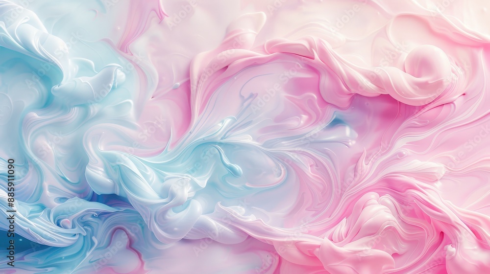 A colorful swirl of pink, blue, and white paint A colorful swirl of pink, blue, and white paint