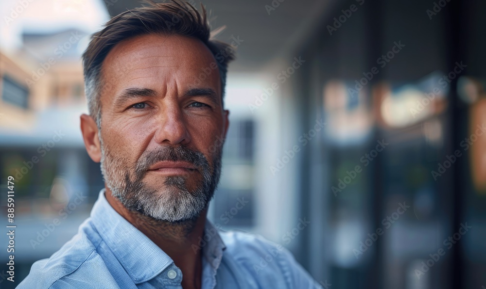 Obraz premium Portrait of a Male in Business Casual Attire, Smart and Professional Look